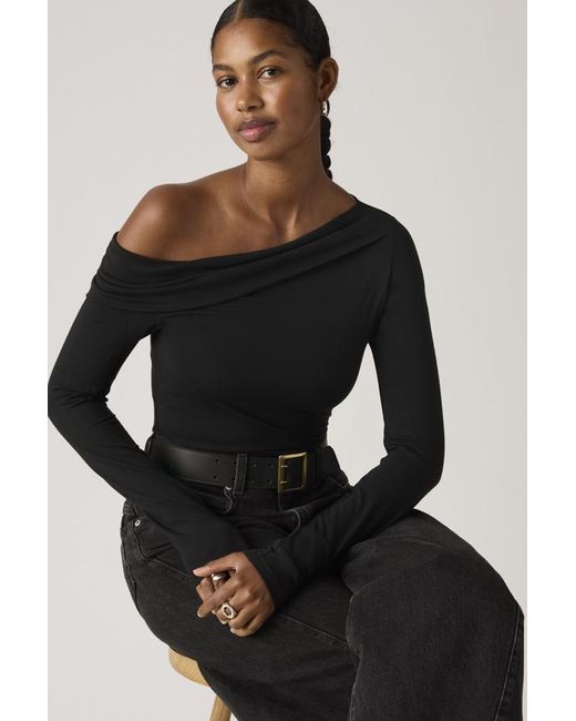 Levi's Black Clara Off Shoulder Long Sleeve Top