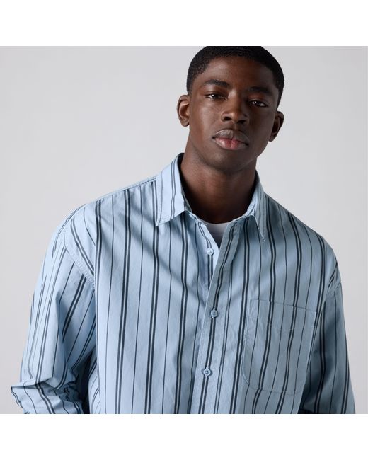 Levi's Blue Corduroy Loose Button Up Shirt for men