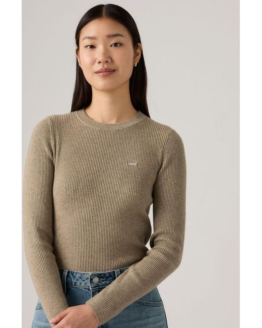 Pull Over Col Rond Maille Côtelée Levi's en coloris Natural