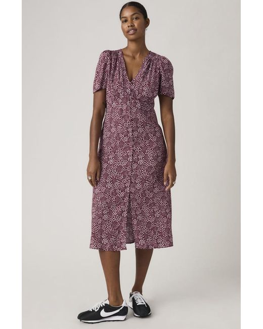 Levi's Red Paola Short Sleeve Midi Dress