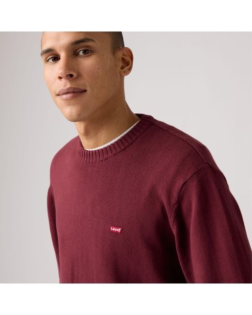 Levi's Red Classic Housemark Crewneck Sweatshirt for men