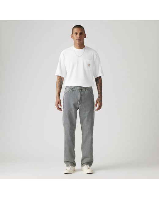 Levi's Gray 568 Loose Straight Carpenter Jeans for men