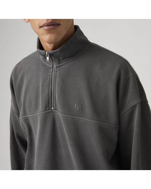 Levi's Gray Marina Quarter Zip Sweatshirt for men