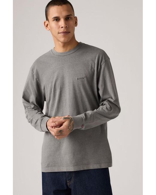 Levi's Gray Long Sleeve Authentic Tee for men