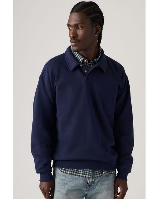 Levi's Blue Leo Rugby Sweatshirt for men