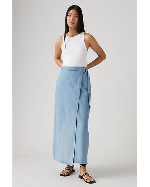 Levi's Blue Column Wrap Skirt