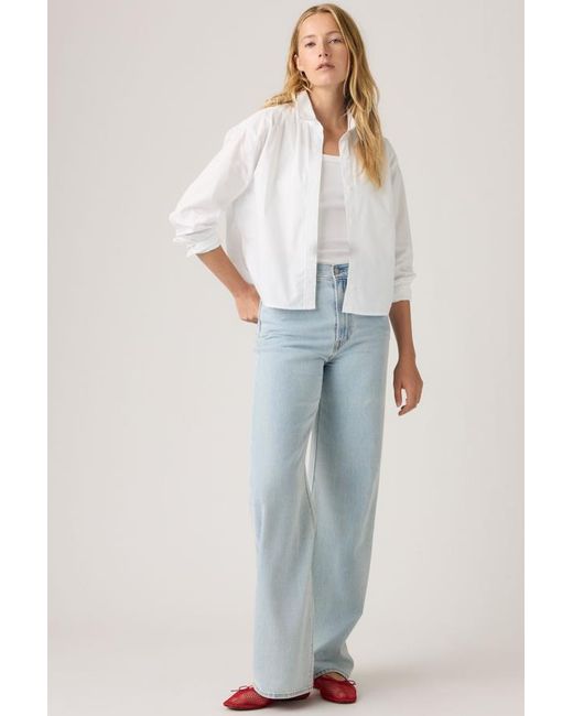Levi's Blue Ribcage Wide Leg Lightweight Jeans