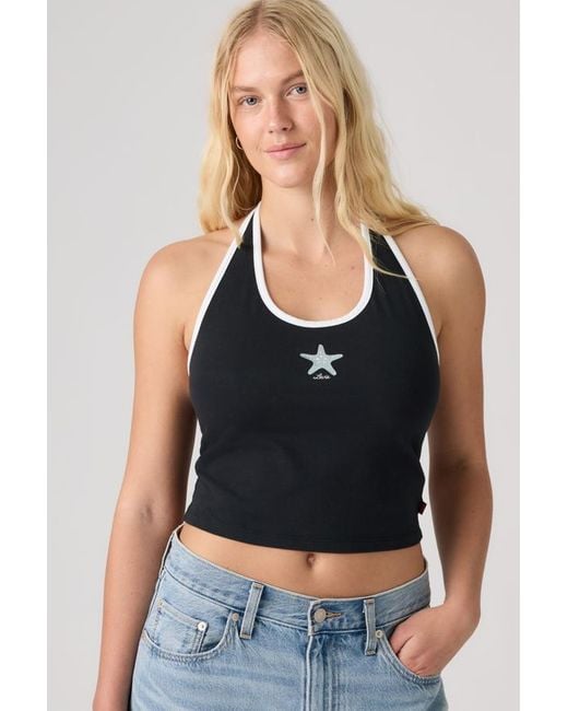 Levi's Black Graphic Ella Halter Top
