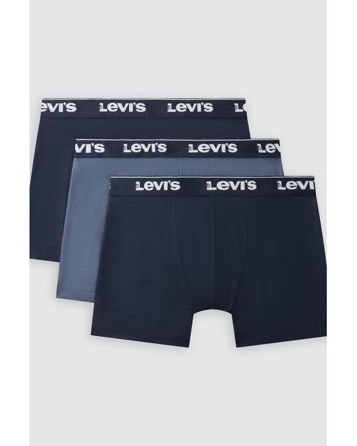 Repeat Logo Boxer Brief 3 Pack Levi's de hombre de color Blue