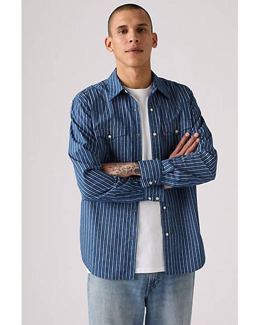 Levi's Blue Barstow Standard Fit Western Shirt for men