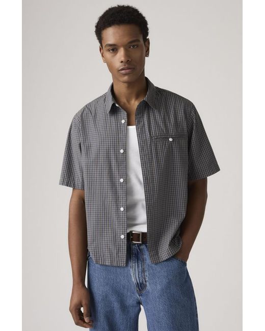 Levi's Gray Short Sleeve Zandt Cropped Shirt for men
