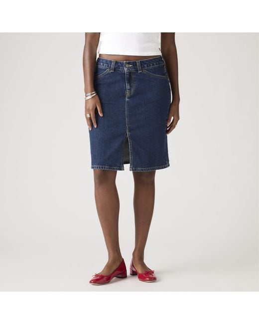 Levi's Blue Low Midi Skirt