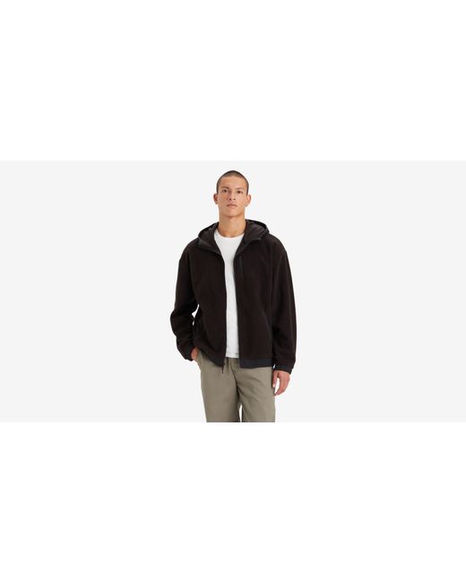 Levi's Hooded Sherpa Sweatshirt Met Rits in het Black voor heren