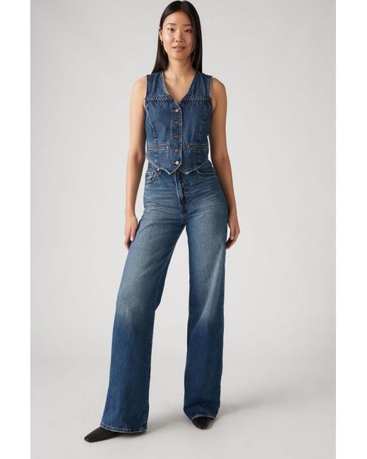 Levi's Blue Ribcage Wide Leg Jeans