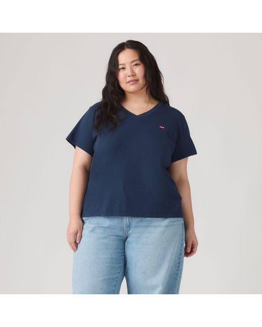 Perfect V Neck Tee (Plus Size) Levi's de color Blue