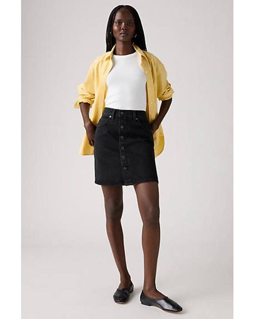Levi's Retro Rok Met Knopen Vooraan in het Black