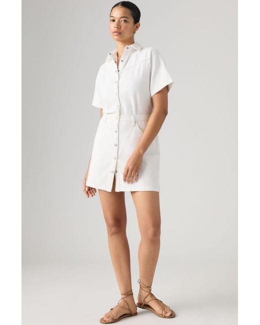 Levi's White Short Sleeve Logan Western Lightweight Dress