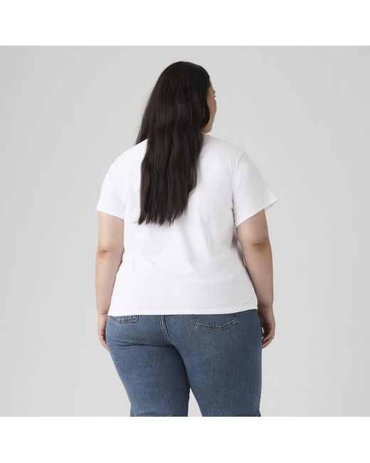 Levi's Perfect Logo T Shirt (Plus Size) in het White