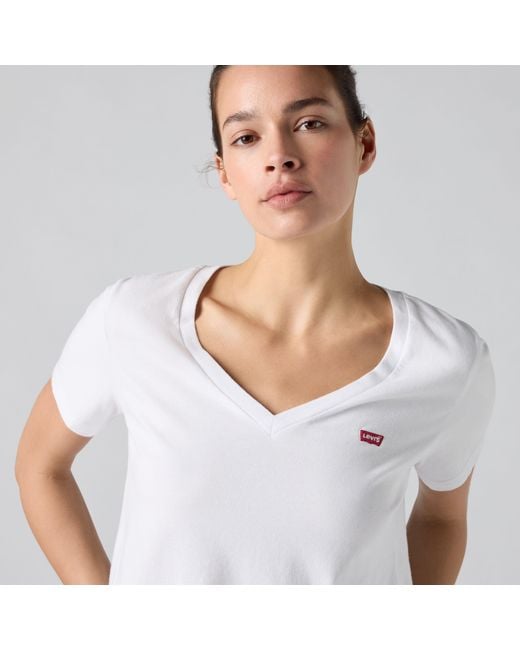 Levi's White The Perfect V Neck Tee