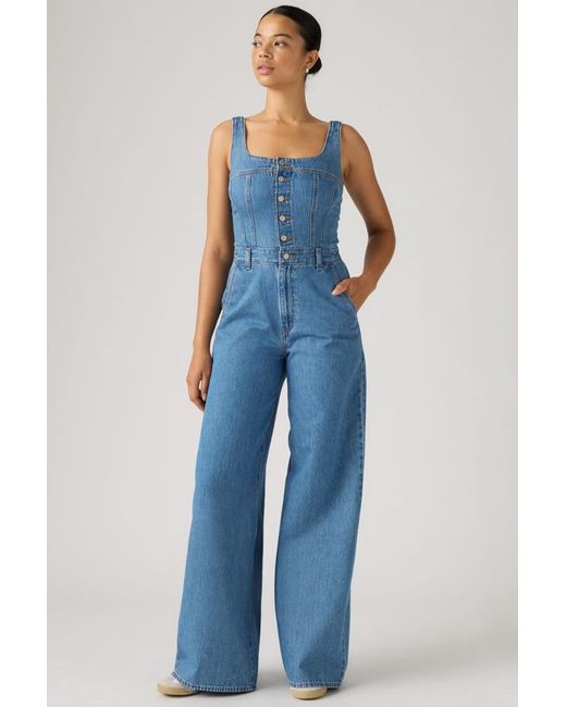 Levi's Blue Audra Seamed Jumpsuit