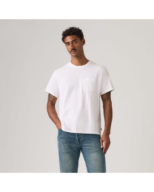 Levi's Essential T Shirt Met Zak in het White voor heren