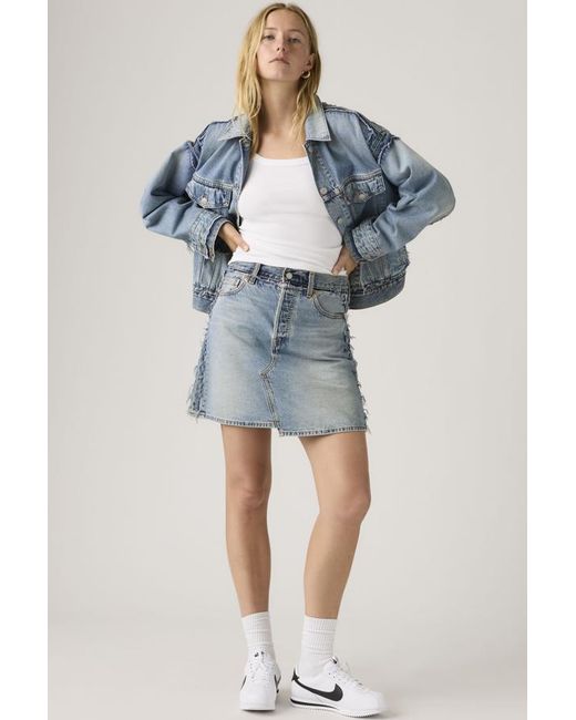 Levi's Blue Deconstructed Edge Skirt