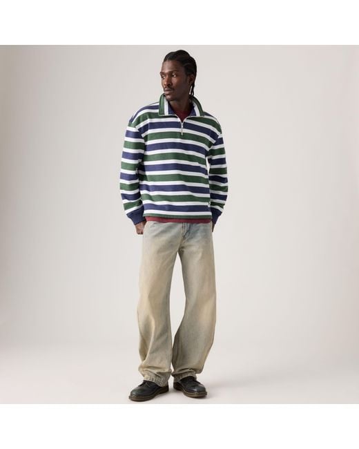 Levi's Green Cameron Quarter Zip Sweatshirt for men