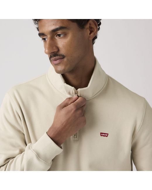 Levi's Natural Housemark Quarter Zip Pullover for men