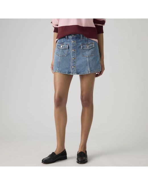 Levi's Skort Met Knoopsluiting Vooraan in het Blue