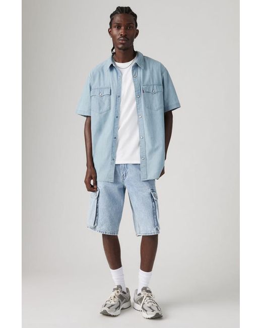 Levi's Blue 478 Baggy Cargo Shorts for men