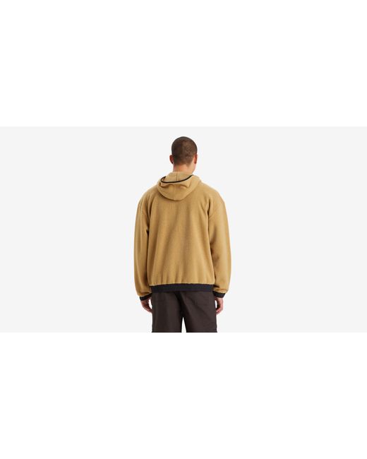 Levi's Black Hooded Sherpa Zip Up Sweatshirt for men