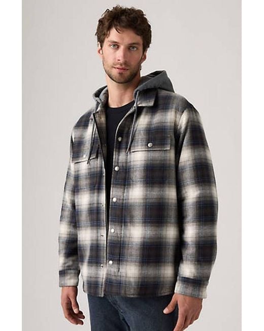 Levi's Gray Francisco Sherpa Flannel Jacket for men