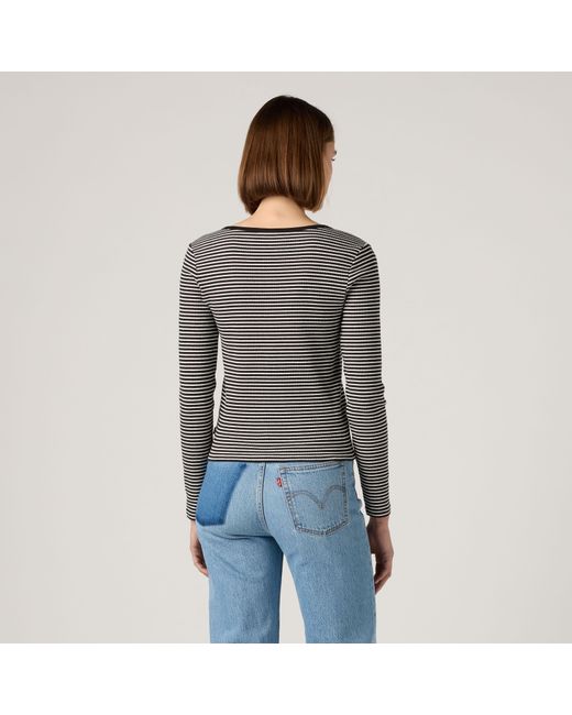 Levi's Austen Top Met Lange Mouwen En Knoopsluiting in het Gray