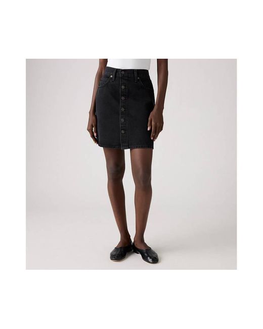 Levi's Retro Rok Met Knopen Vooraan in het Black