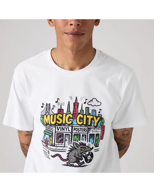 Levi's White Relaxed Fit Graphic Tee for men