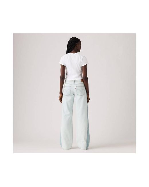 Levi's Superlow Loose Stripe Jeans in het White