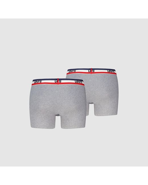 Levi's Repeat Logo Boxer Brief 2 Pack in het Gray voor heren