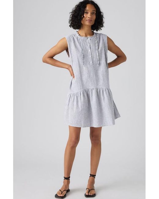 Levi's Blue Solara Sleeveless Linen Mini Dress