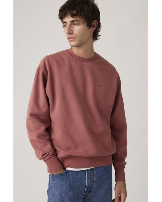 Levi's Red Authentic Crewneck Sweatshirt for men