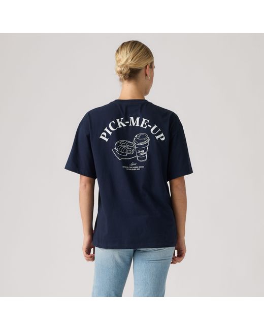 Levi's Oversized Anyday T Shirt Met Print in het Blue