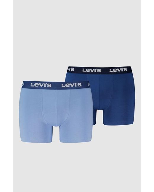 Repeat Logo Boxer Brief 2 Pack Levi's de hombre de color Blue