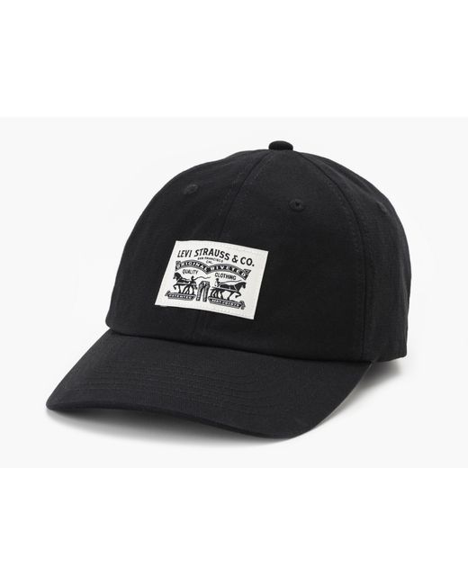 Levi's Black Relaxed Dad Heritage Cap for men