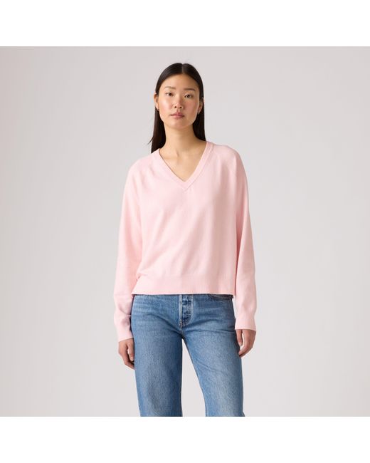Levi's Blue Supersoft V Neck Pullover Sweater