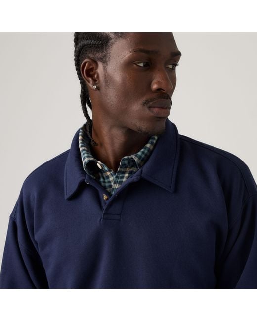Levi's Blue Leo Rugby Sweatshirt for men