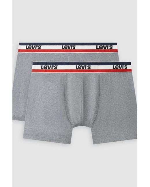 Levi's Gray Repeat Logo Boxer Brief 2 Pack for men