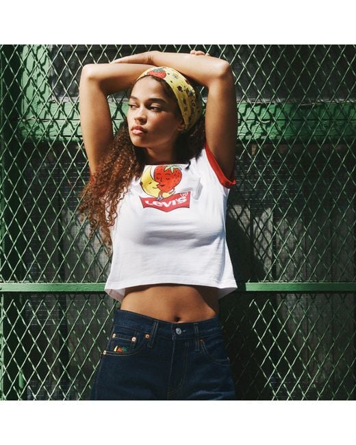 Levi's White X Sky High Farm Goods Baby Ringer Tee