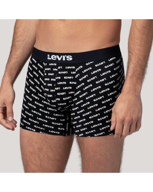Logo Boxer Brief 2 Pack Levi's de hombre de color Black