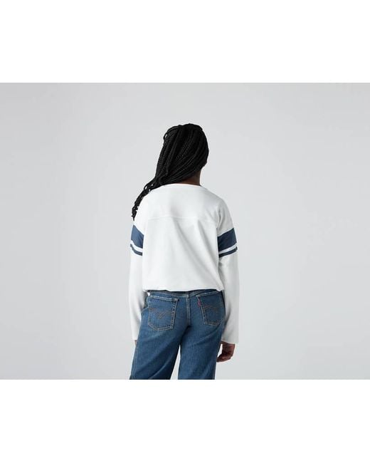 T Shirt Universitaria A Maniche Lunghe Per Adolescenti di Levi's in White