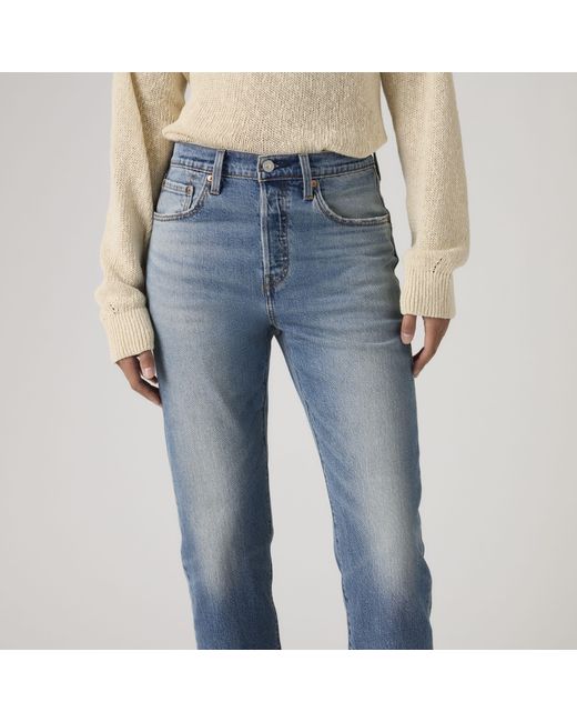 Levi's Blue 501 Crop Lightweight Jeans
