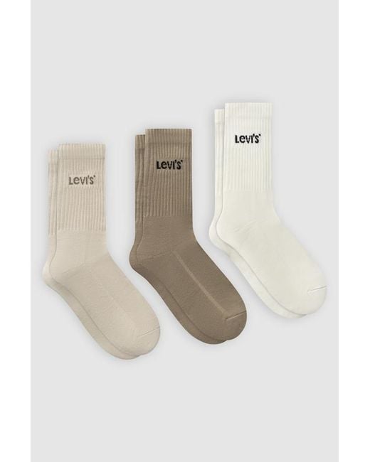 Regular Cut Socks 3 Pack Levi's de color Natural